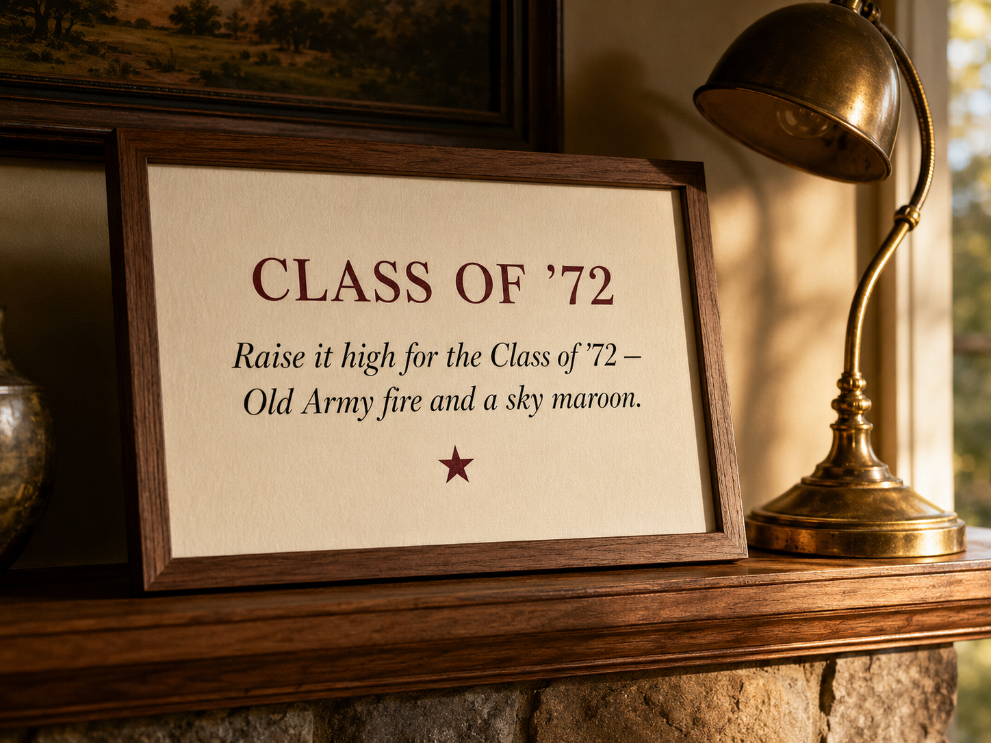 Framed lyric print — Class of '72 anthem